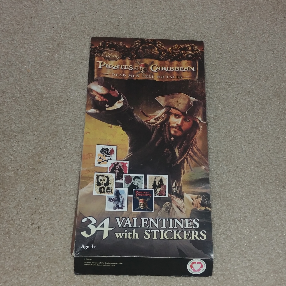 Pirates of the Caribbean Valentines with Stickers